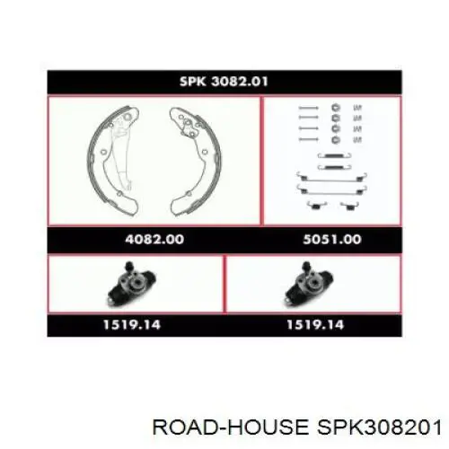 Колодки тормозные задние барабанные, в сборе с цилиндрами, комплект SPK308201 Road House