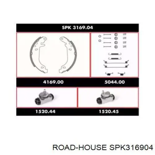 Колодки тормозные задние барабанные, в сборе с цилиндрами, комплект SPK316904 Road House