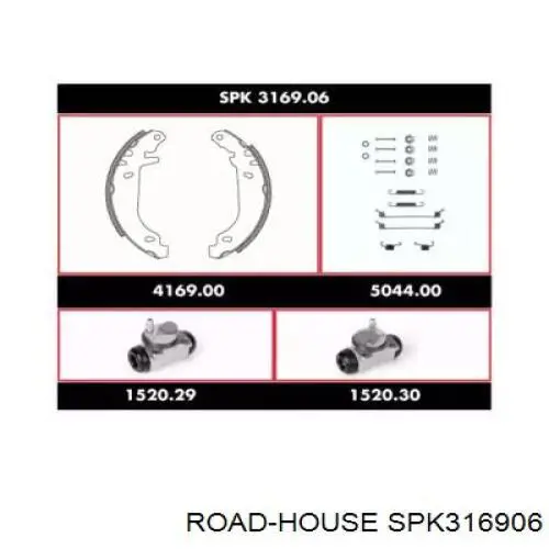 Колодки тормозные задние барабанные, в сборе с цилиндрами, комплект SPK316906 Road House