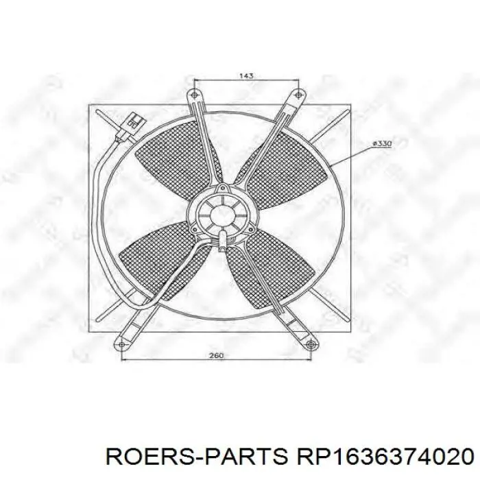 Мотор вентилятора системы охлаждения RP1636374020 RoerS-Parts