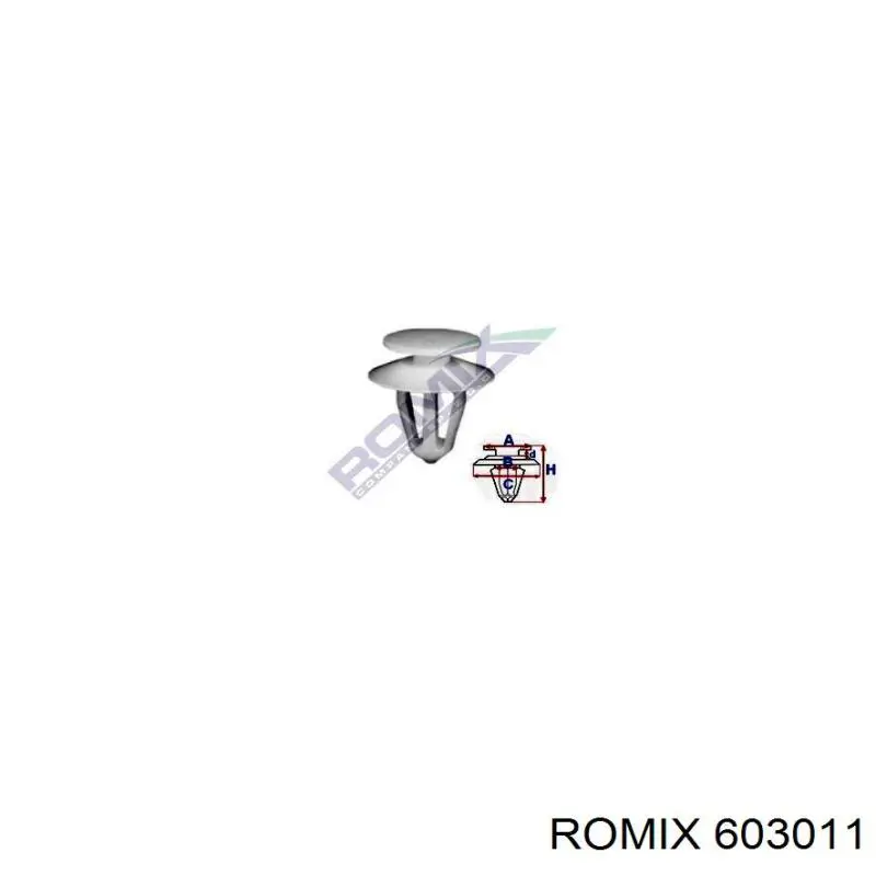 Пистон (клип) крепления обшивки двери Romix 603011
