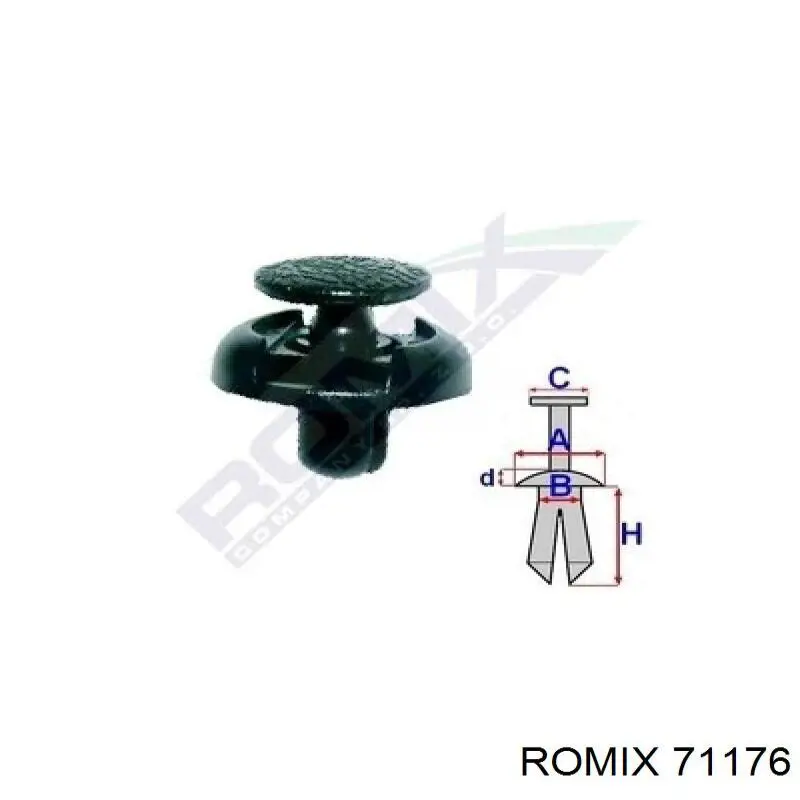71176 Romix Клип крепления подкрылка переднего крыла