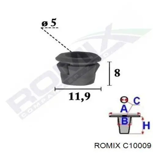 Купить C10009 Romix Пистон крепления заднего бампера