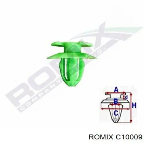 Пистон (клип) крепления бампера заднего Romix C10009 цена, от 0.51 USD