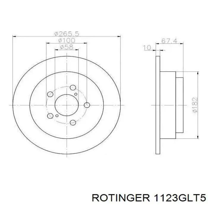 1123GLT5 Rotinger диск тормозной задний