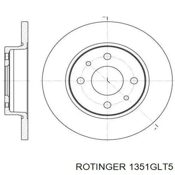 Передние тормозные диски 1351GLT5 Rotinger