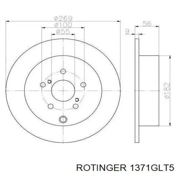 1371GLT5 Rotinger диск тормозной задний