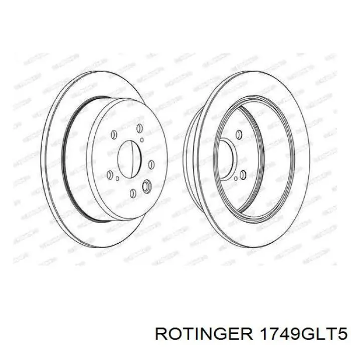 Задний тормозной диск Rotinger 1749GLT5 цена, от 39.42 USD