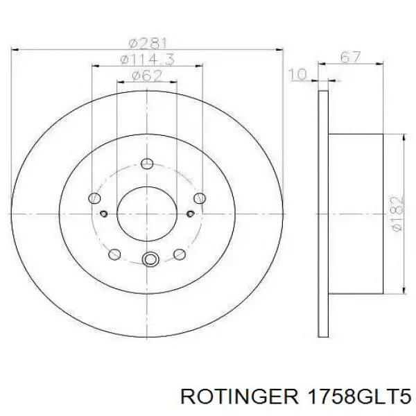 1758GLT5 Rotinger disco do freio traseiro