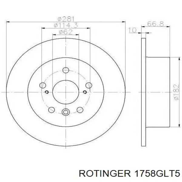 Тормозные диски 1758GLT5 Rotinger
