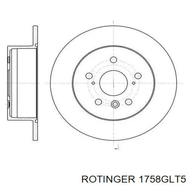 Задний тормозной диск Rotinger 1758GLT5 цена, от 41.92 USD