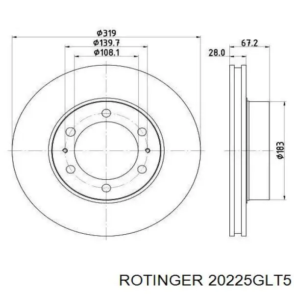 Тормоз дисковый передний Rotinger 20225GLT5 цена, от 46.53 USD