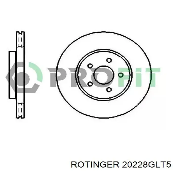 Передние тормозные диски 20228GLT5 Rotinger