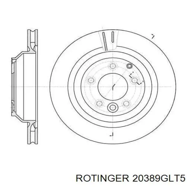 Тормозные диски 20389GLT5 Rotinger