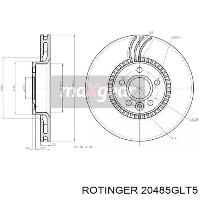 20485GLT5 Rotinger disco do freio dianteiro