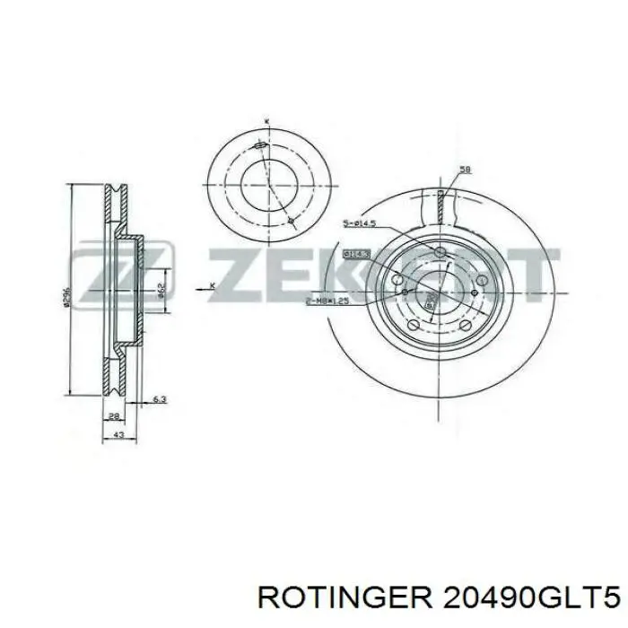 Передние тормозные диски 20490GLT5 Rotinger