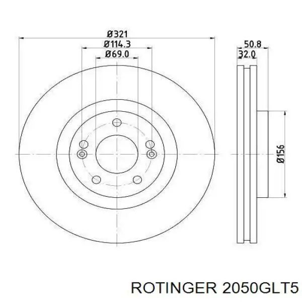 Тормоз дисковый передний Rotinger 2050GLT5 цена, от 20.41 USD