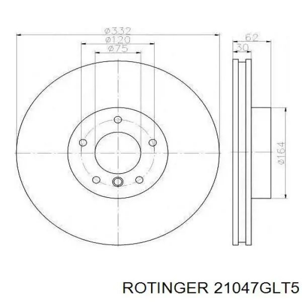 21047GLT5 Rotinger disco do freio dianteiro