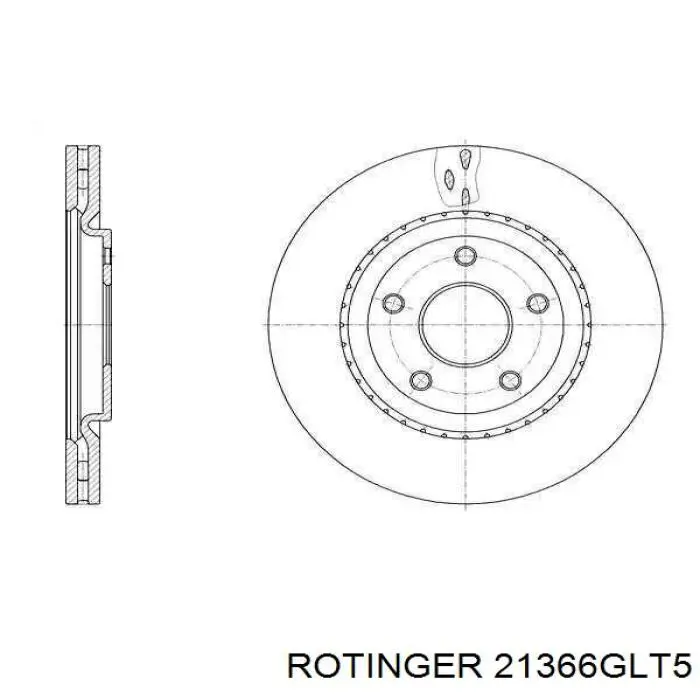 21366GLT5 Rotinger Диск тормозной передний