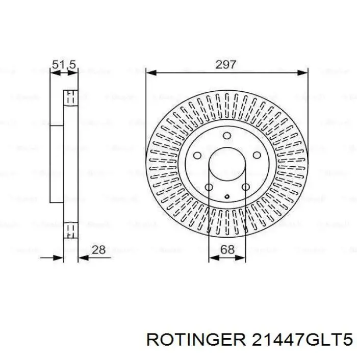 21447GLT5 Rotinger Диск тормозной передний
