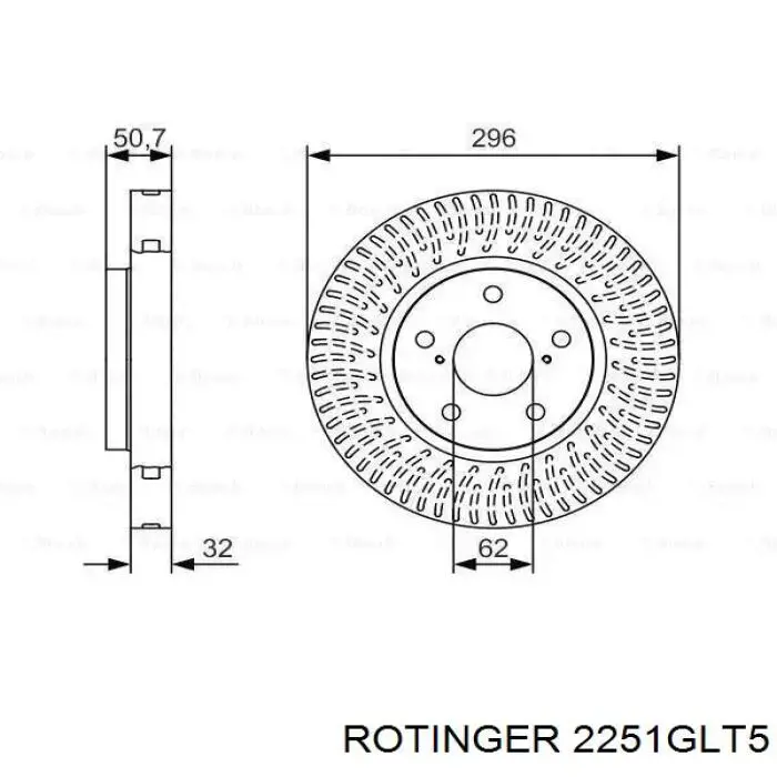 2251GLT5 Rotinger Диск тормозной передний