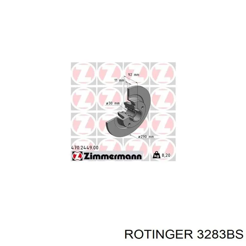 Задний тормозной диск Rotinger 3283BS цена, от 63.01 USD