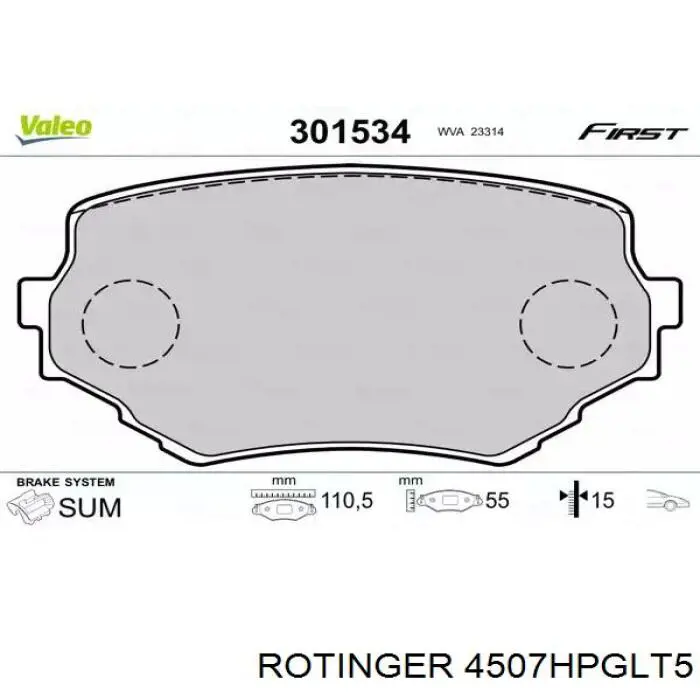 4507HPGLT5 Rotinger Диск тормозной передний