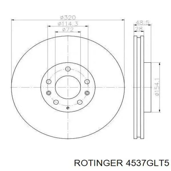 4537GLT5 Rotinger диск тормозной передний