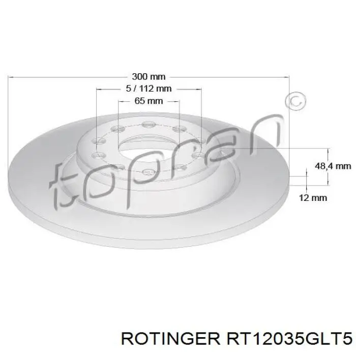 Купить RT12035GLT5 Rotinger Диск тормозной задний