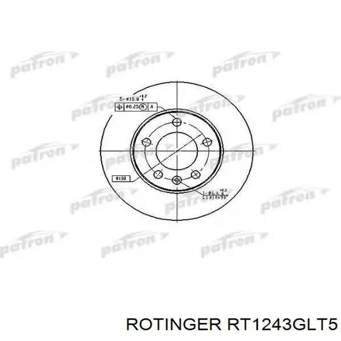Задний дисковый тормоз Rotinger RT1243GLT5