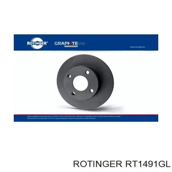 Задний тормозной диск Rotinger RT1491GL цена, от 30.83 USD