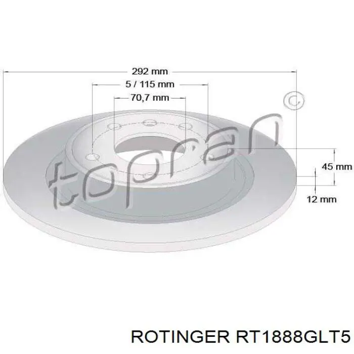 Тормозные диски RT1888GLT5 Rotinger