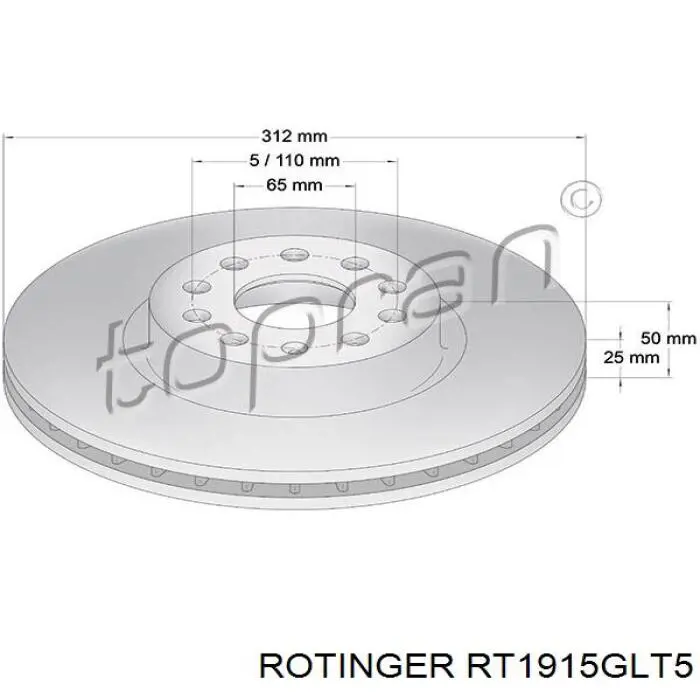 Задний дисковый тормоз Rotinger RT1915GLT5
