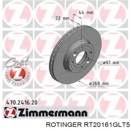 Купить RT20161GLT5 Rotinger Ротор тормозной