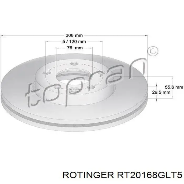 Купить RT20168GLT5 Rotinger Ротор тормозной
