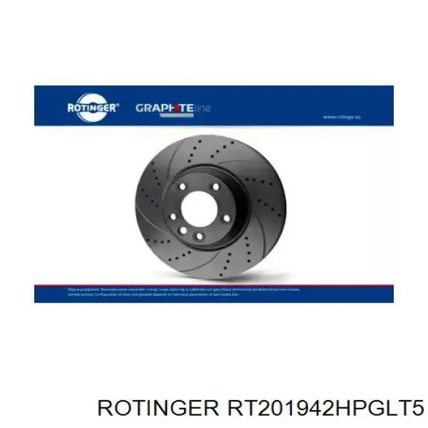 Передние тормозные диски RT201942HPGLT5 Rotinger