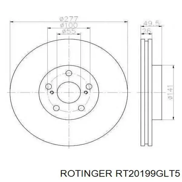 Купить RT20199GLT5 Rotinger Ротор тормозной