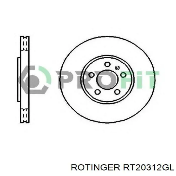 Передний тормозной диск Rotinger RT20312GL