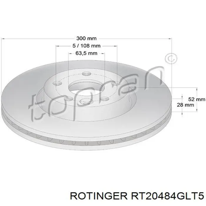 Купить RT20484GLT5 Rotinger Ротор тормозной