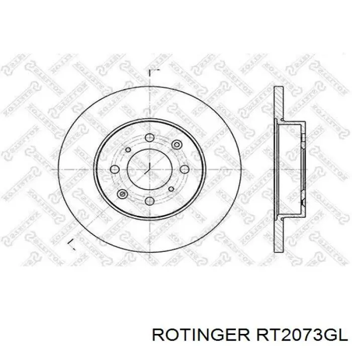 Передние тормозные диски RT2073GL Rotinger