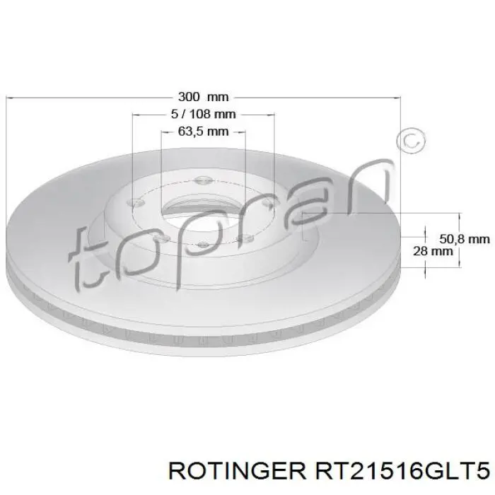 Тормоз дисковый передний Rotinger RT21516GLT5 цена, от 70.66 USD