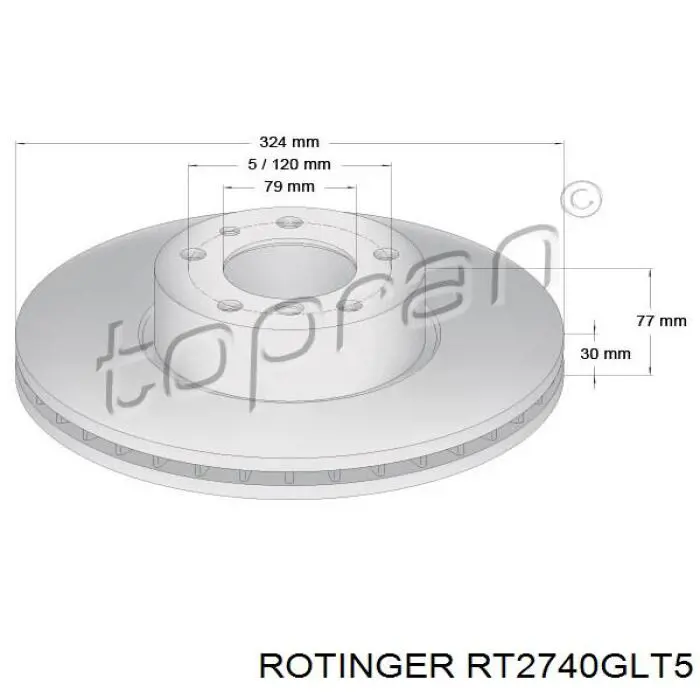 Freno de disco delantero RT2740GLT5 Rotinger