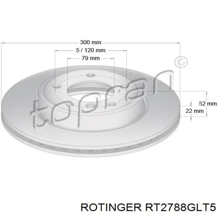 Тормоз дисковый передний Rotinger RT2788GLT5 цена, от 47.75 USD