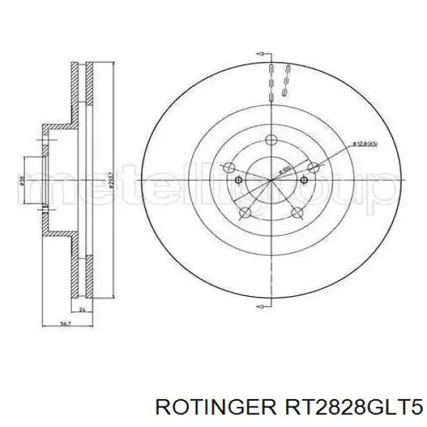 Тормоз дисковый передний Rotinger RT2828GLT5 цена, от 65.61 USD