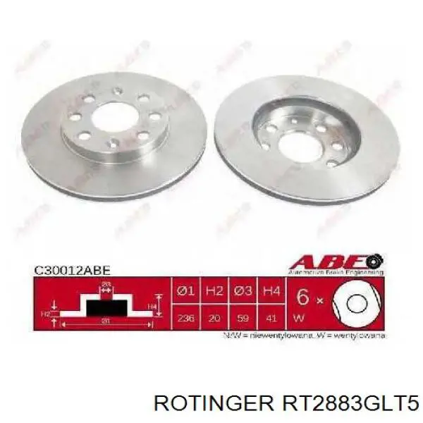 Купить RT2883GLT5 Rotinger Ротор тормозной