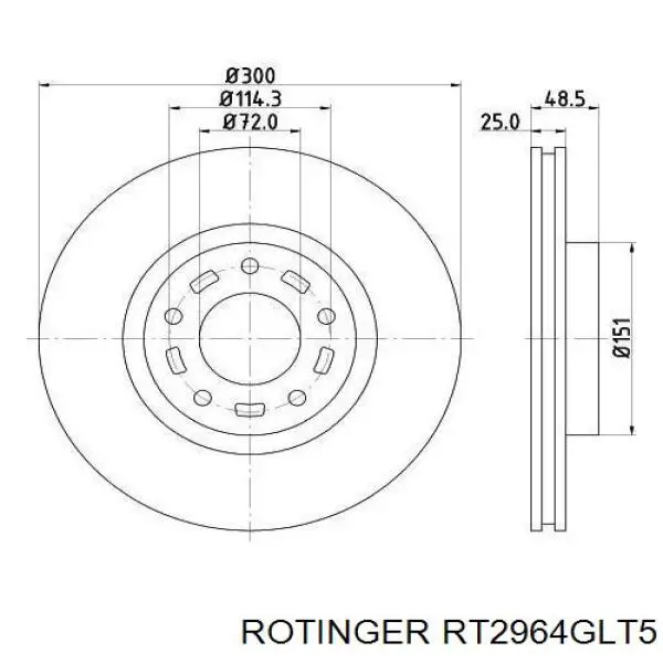 Купить RT2964GLT5 Rotinger Ротор тормозной