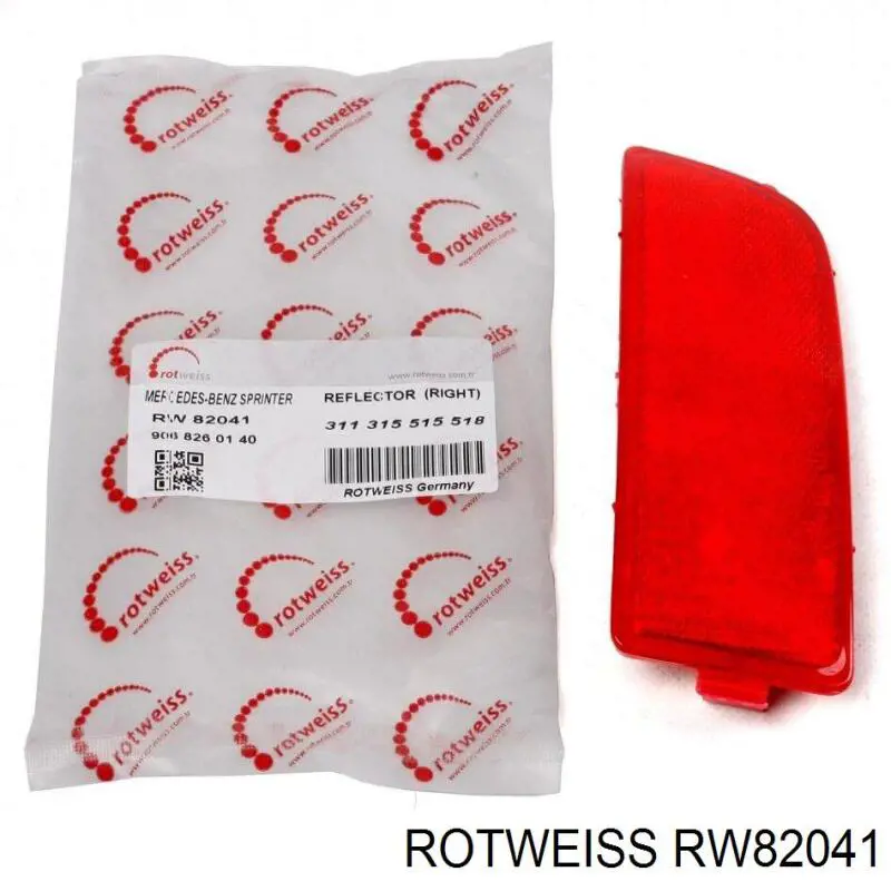 RW82041 Rotweiss катафот (отражатель заднего бампера правый)