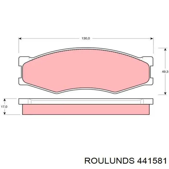 441581 Roulunds колодки тормозные передние дисковые