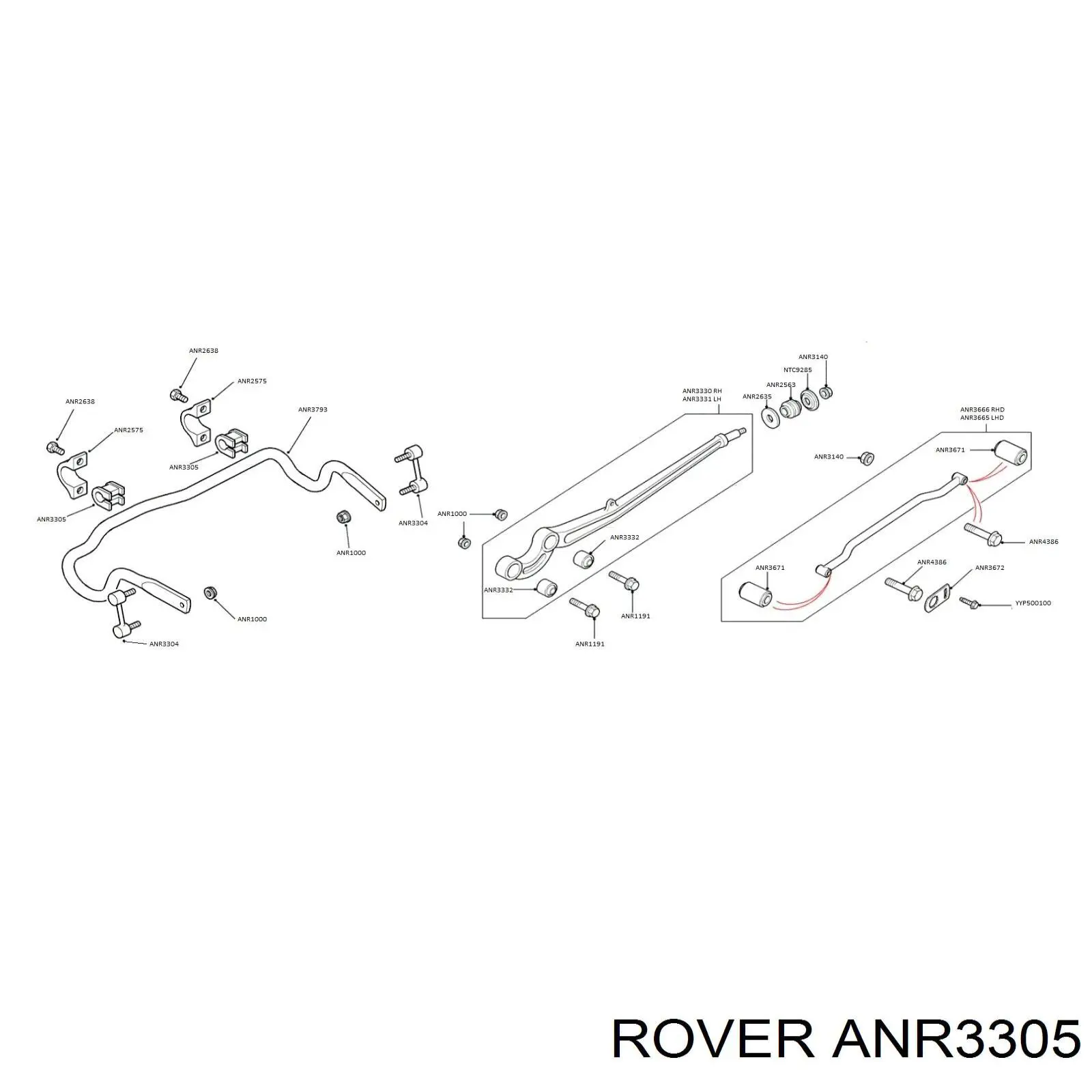 ANR3305 Rover Разрезная втулка стабилизатора