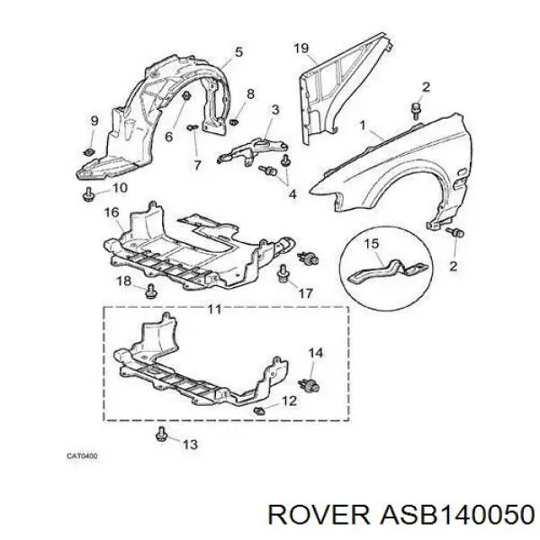 Крыло переднее левое Rover 400 седан (RT) (1995 - 1999) цена, от 35.81 USD